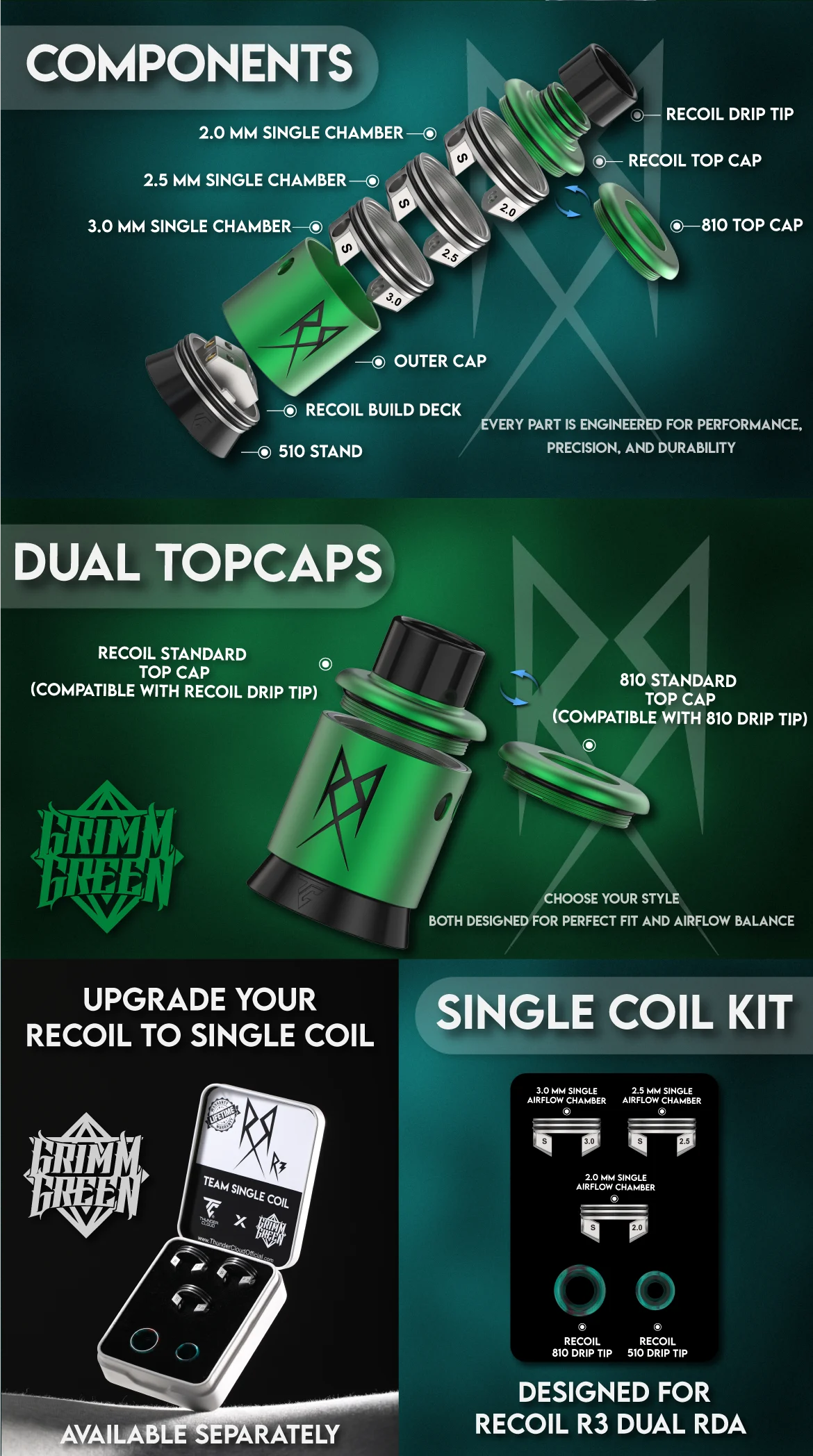 Recoil R3 Single Coil Rda Single Coil Maximum Recoil B