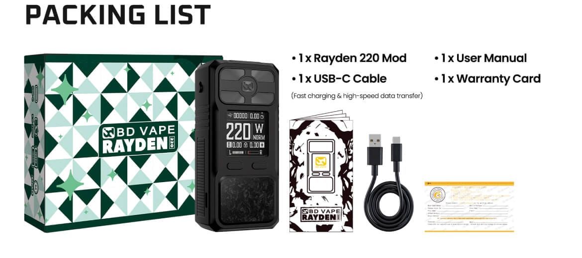 Rayden 220 Limited Edition Box Mod by BD Vape 19 Bd Vapwe 16