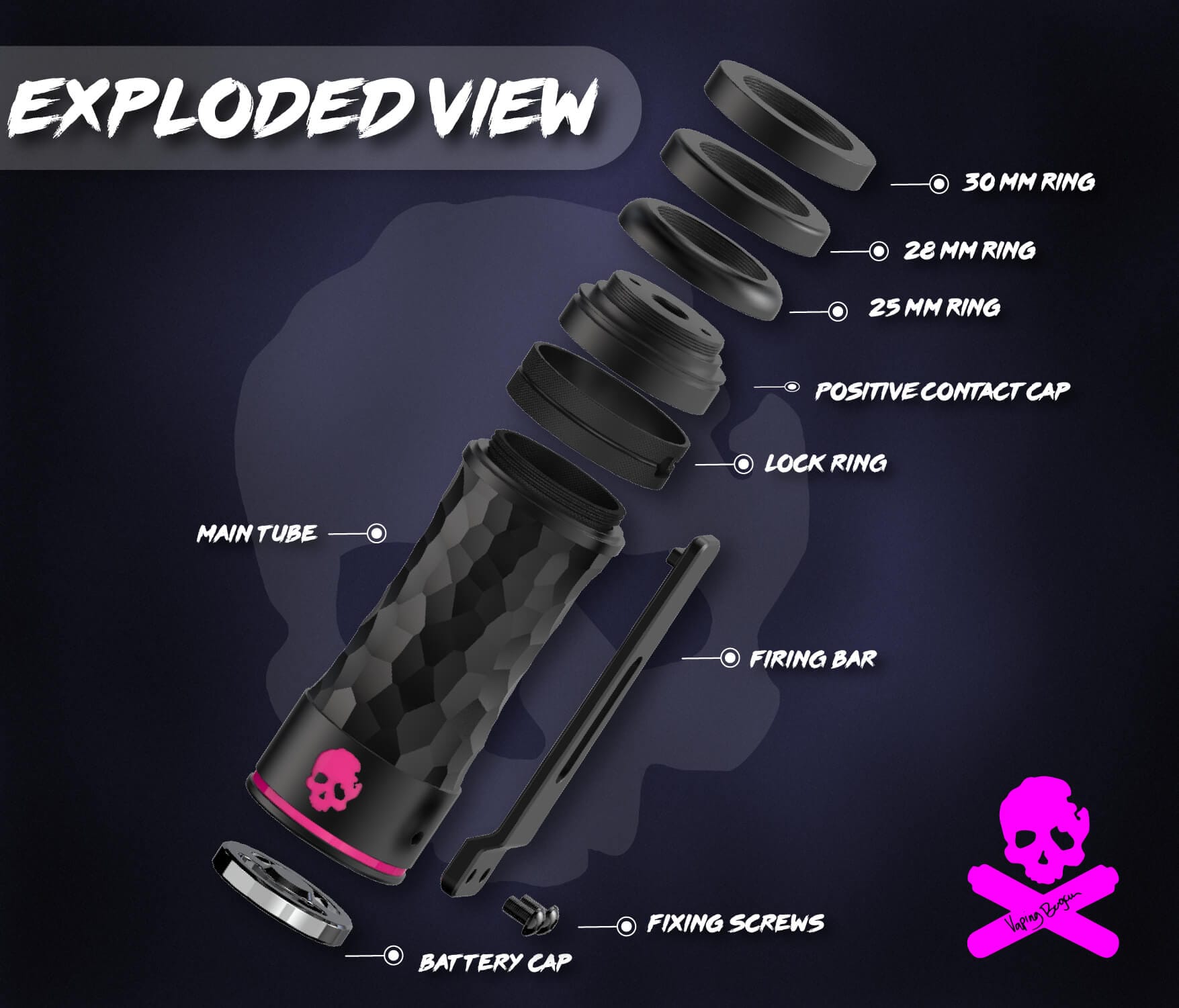 Bonza Pro Mech Mod By Vaping Bogan 7 Mech4@1.5x 100