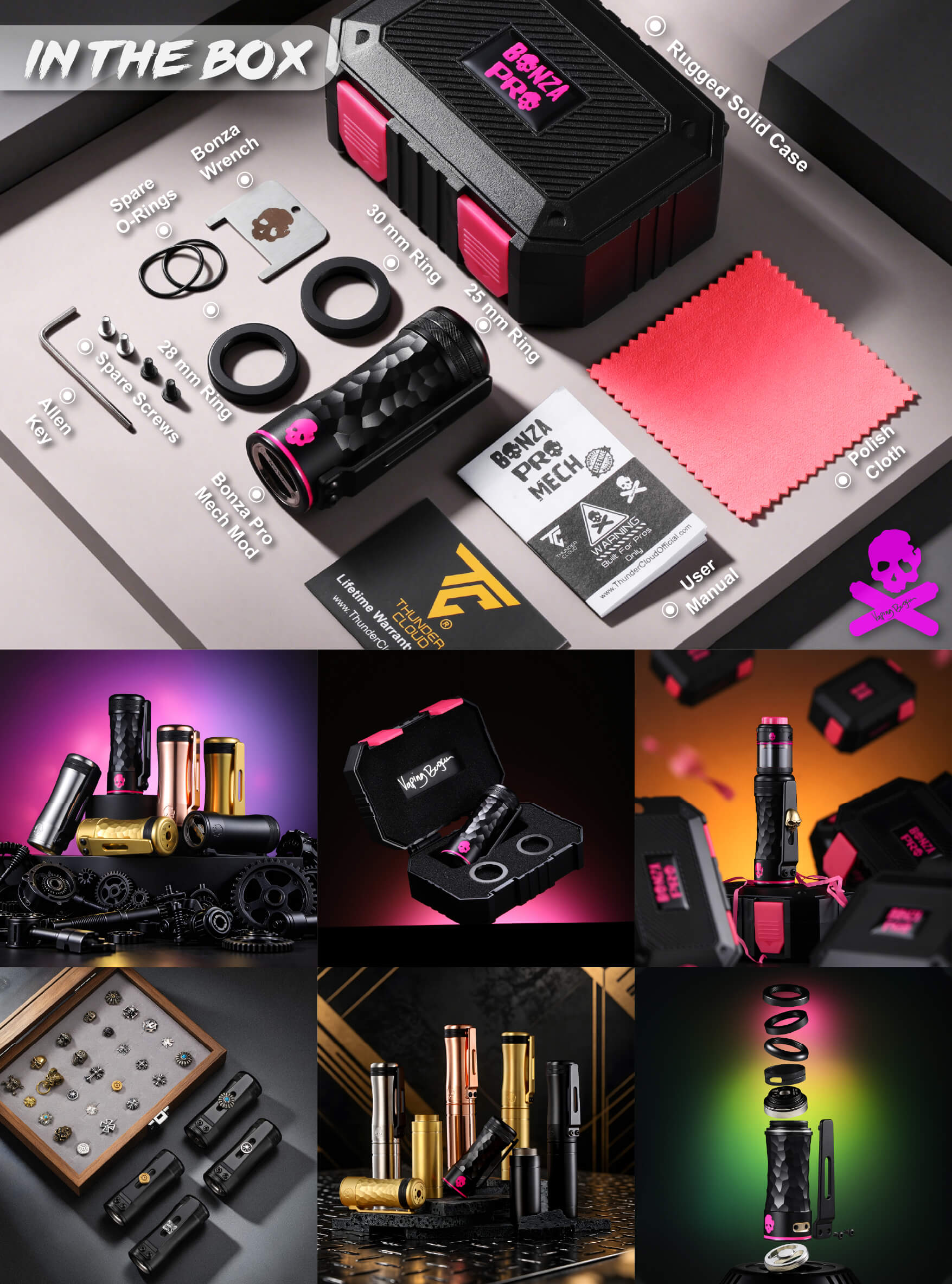 Bonza Pro Mech Mod By Vaping Bogan 9 Mech6@1.5x 100